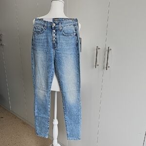 7 For All Mankind High-Rise Button-Fly Light Blue Jeans